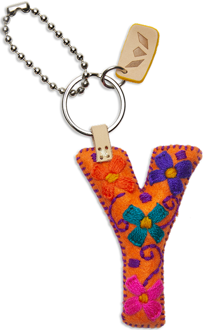Consuela Bag Charm - Orange Felt Alphabet