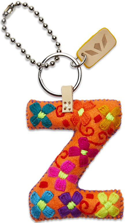 Consuela Bag Charm - Orange Felt Alphabet