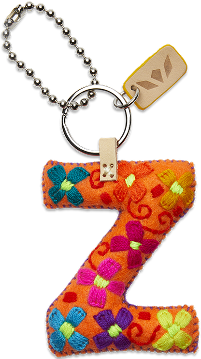 Consuela Bag Charm - Orange Felt Alphabet