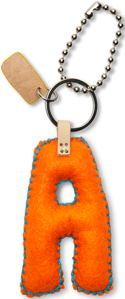 Consuela Bag Charm - Orange Felt Alphabet