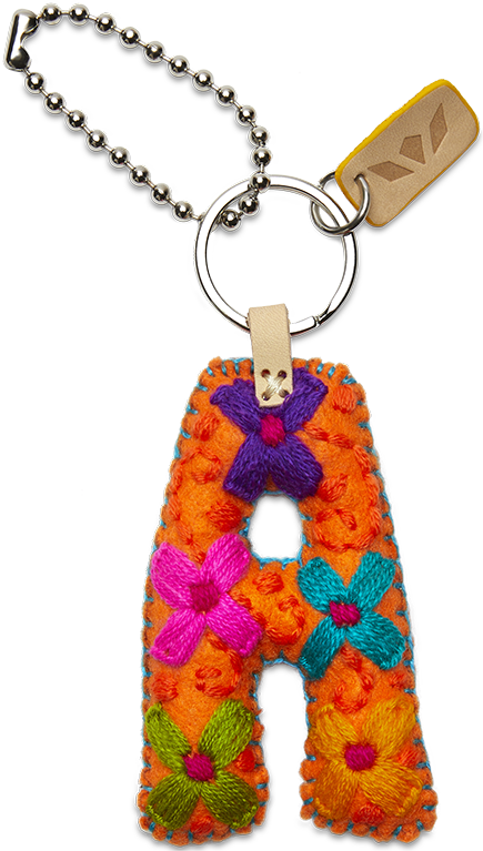 Consuela Bag Charm - Orange Felt Alphabet