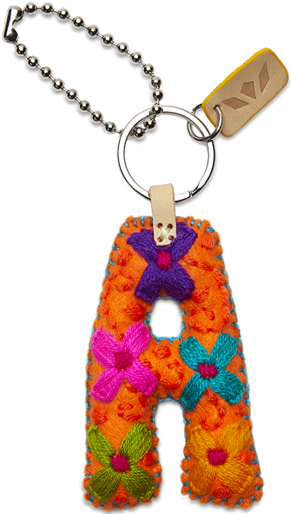 Consuela Bag Charm - Orange Felt Alphabet