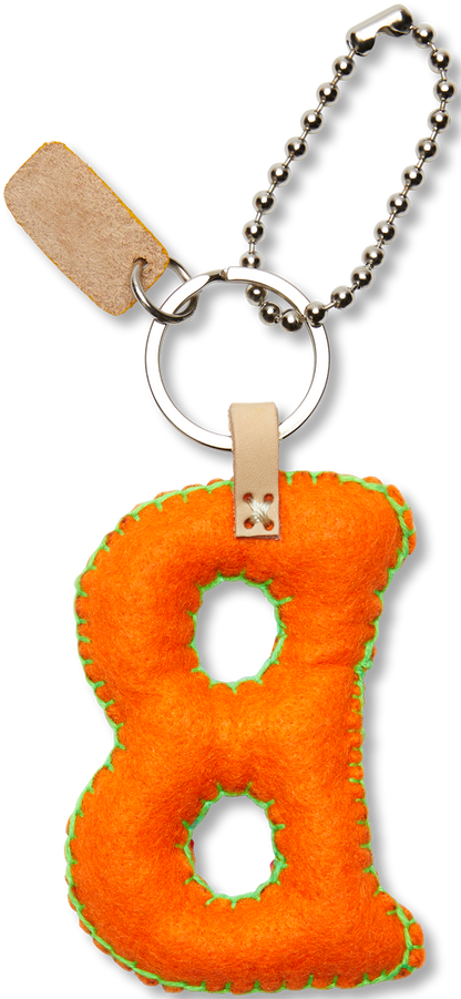 Consuela Bag Charm - Orange Felt Alphabet