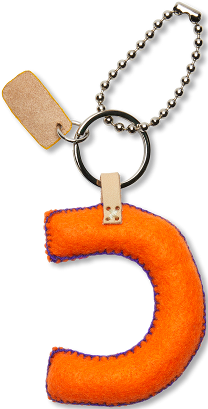 Consuela Bag Charm - Orange Felt Alphabet
