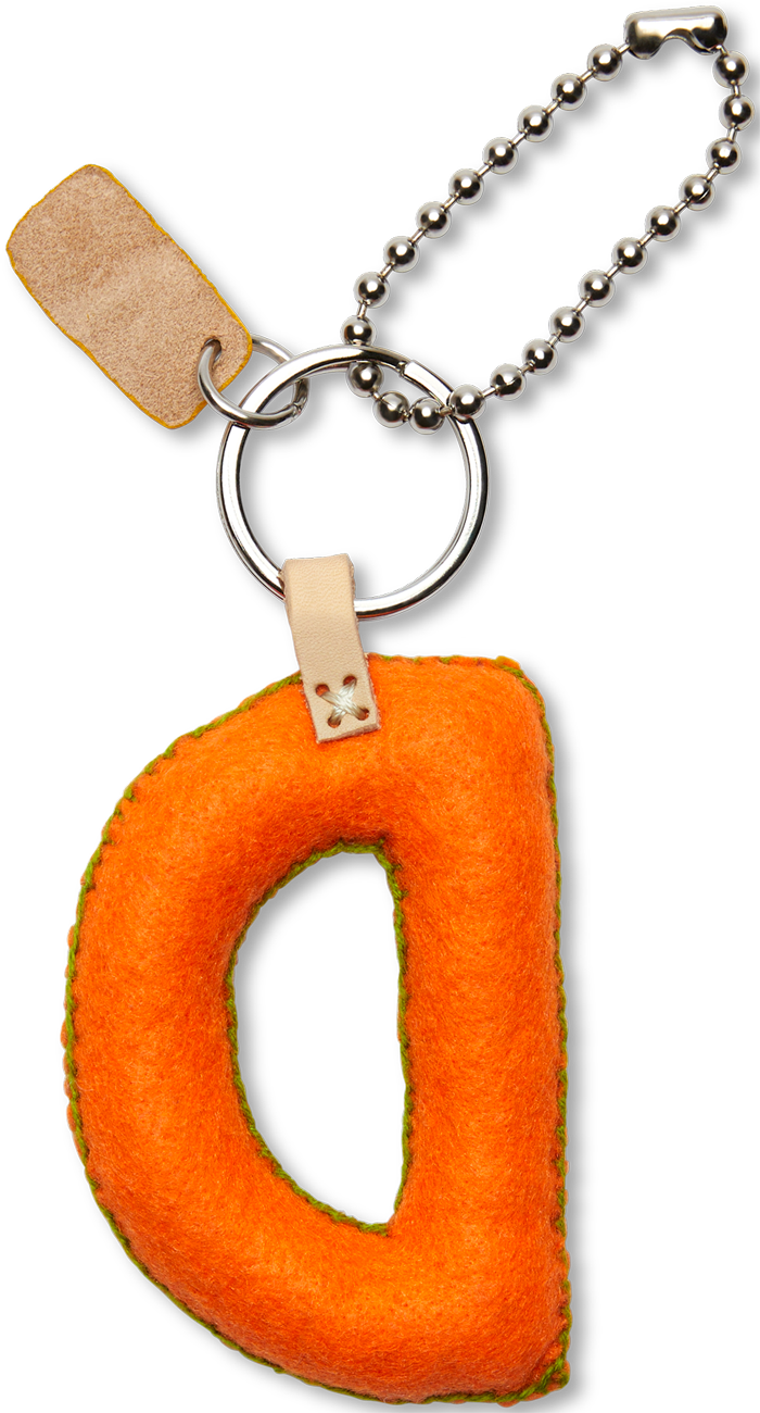 Consuela Bag Charm - Orange Felt Alphabet