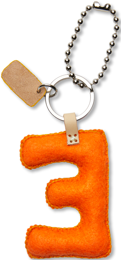 Consuela Bag Charm - Orange Felt Alphabet