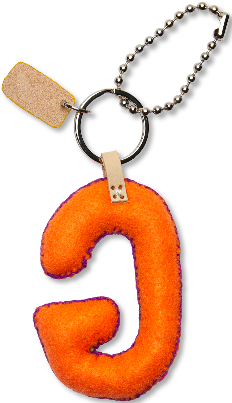 Consuela Bag Charm - Orange Felt Alphabet
