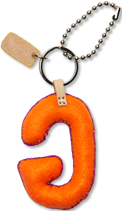 Consuela Bag Charm - Orange Felt Alphabet