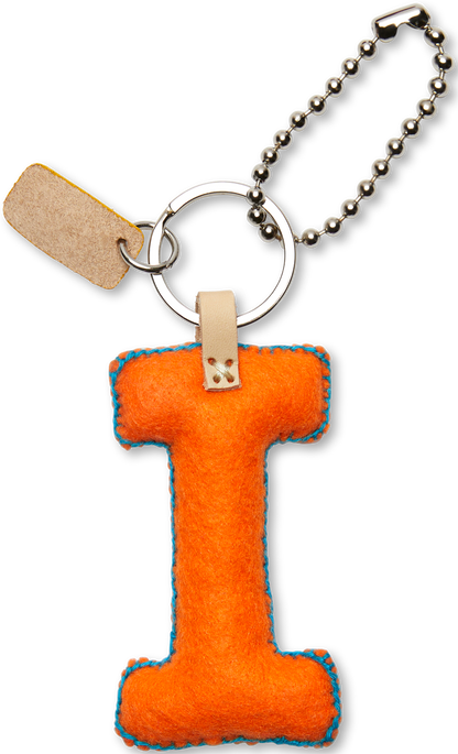 Consuela Bag Charm - Orange Felt Alphabet