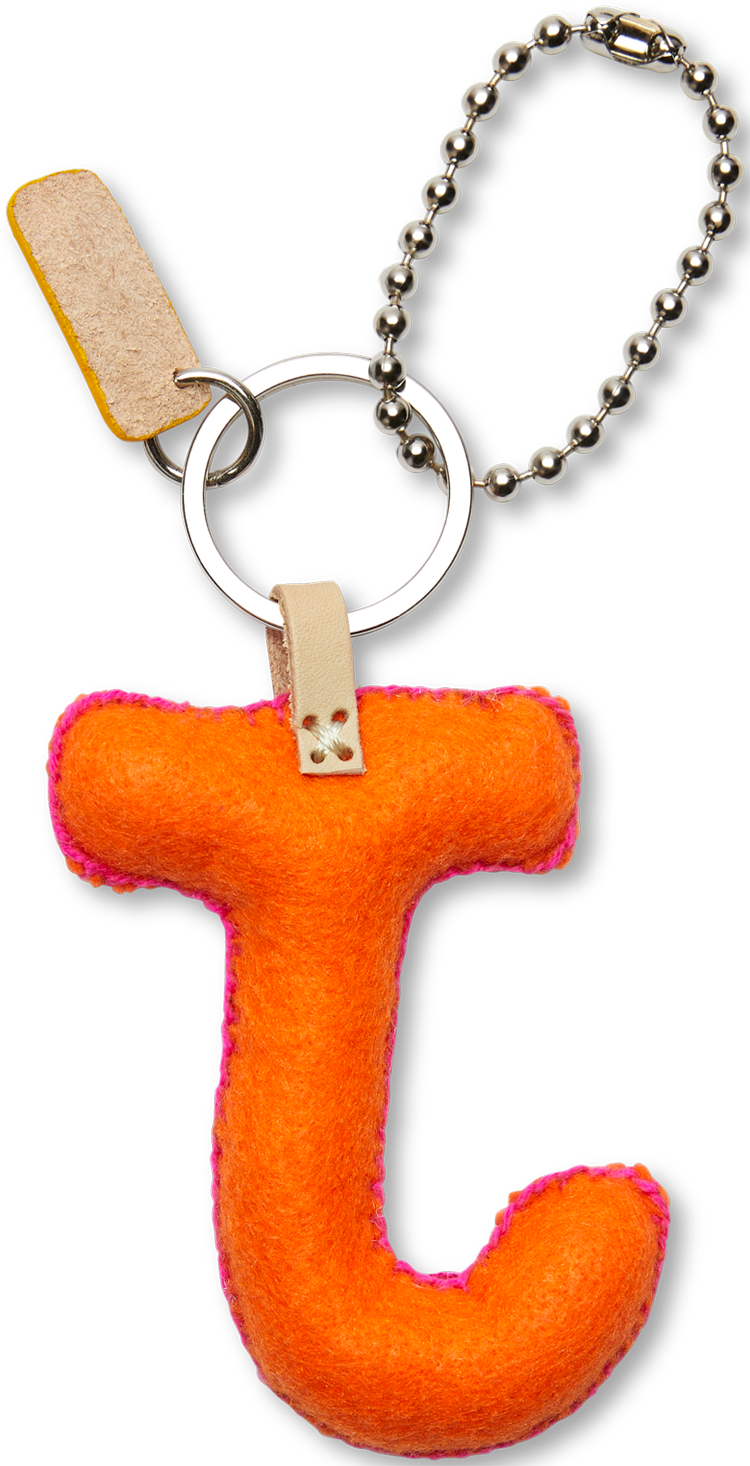 Consuela Bag Charm - Orange Felt Alphabet