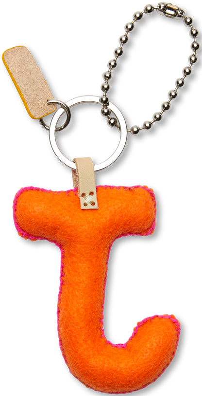 Consuela Bag Charm - Orange Felt Alphabet