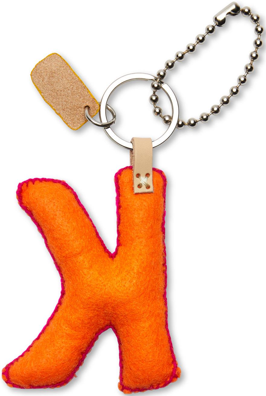 Consuela Bag Charm - Orange Felt Alphabet