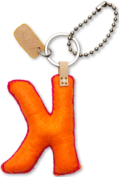 Consuela Bag Charm - Orange Felt Alphabet
