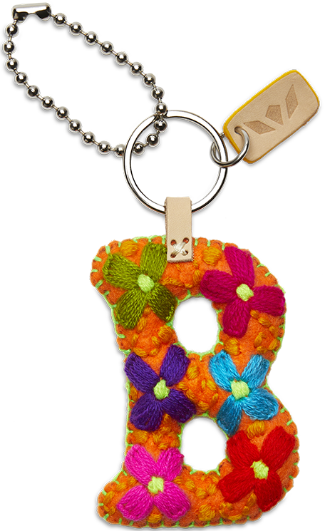 Consuela Bag Charm - Orange Felt Alphabet