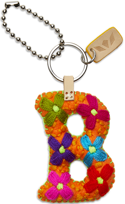 Consuela Bag Charm - Orange Felt Alphabet