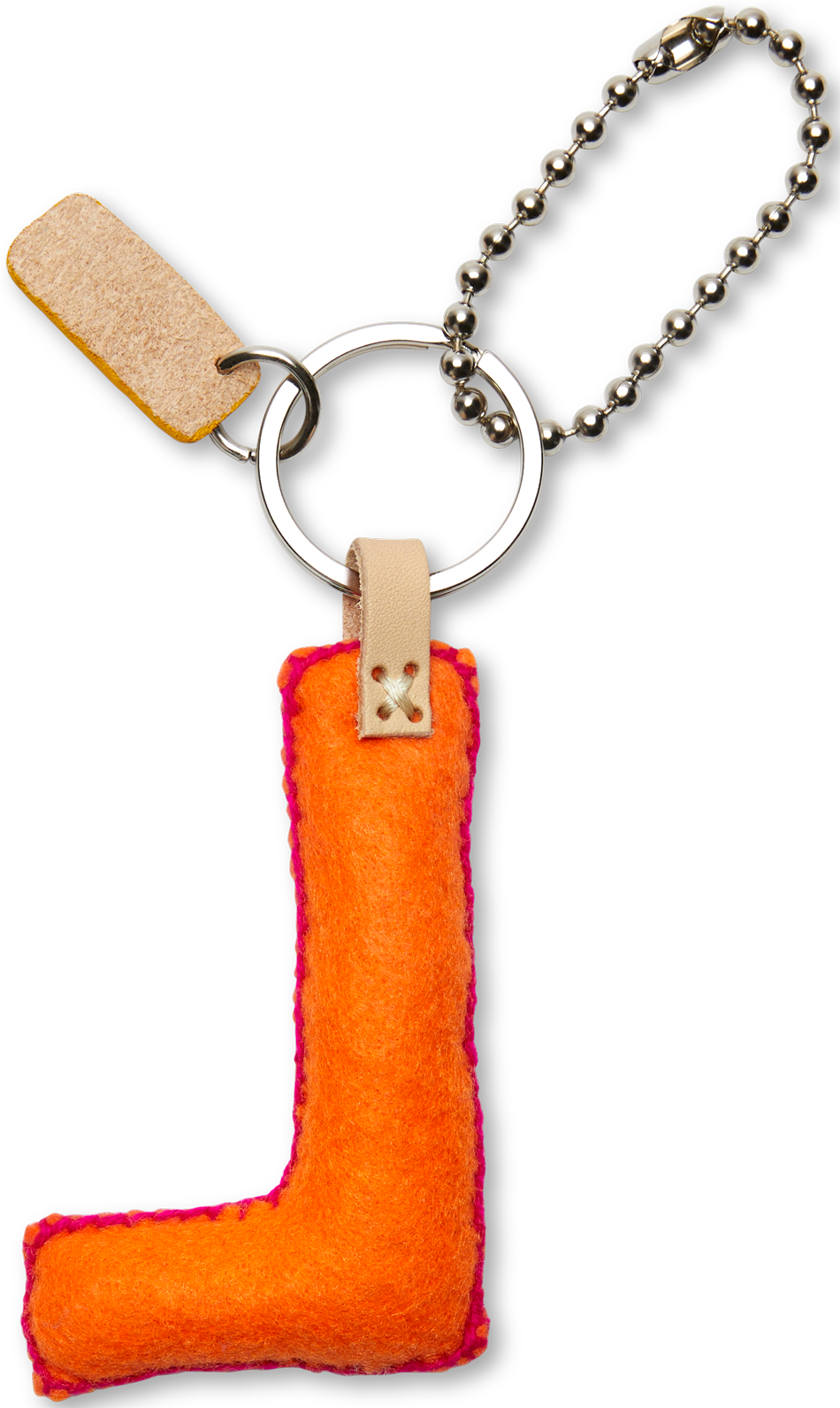 Consuela Bag Charm - Orange Felt Alphabet