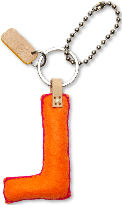 Consuela Bag Charm - Orange Felt Alphabet