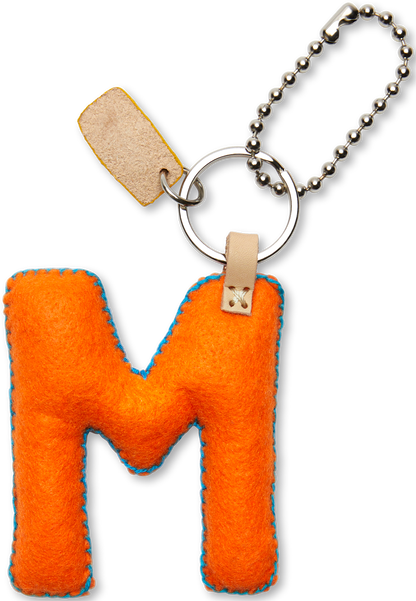 Consuela Bag Charm - Orange Felt Alphabet