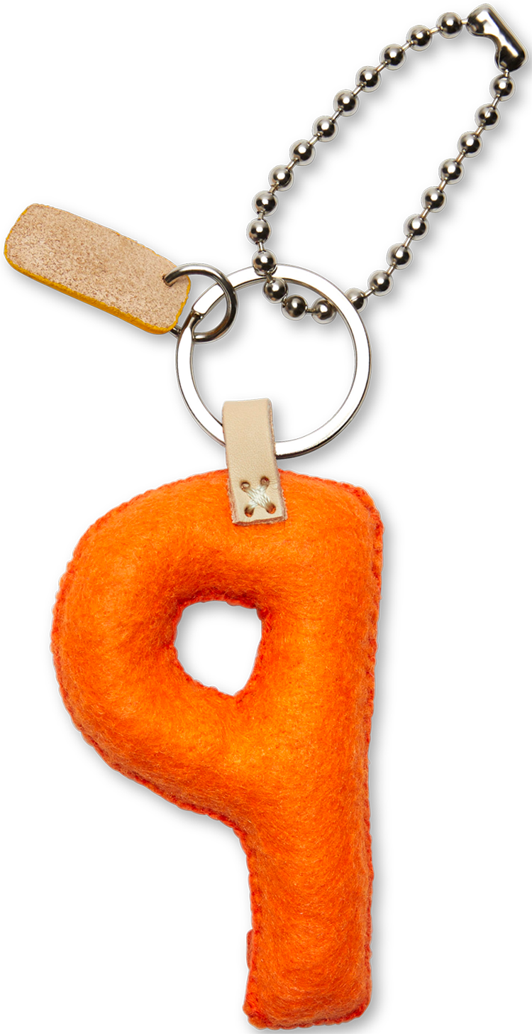 Consuela Bag Charm - Orange Felt Alphabet