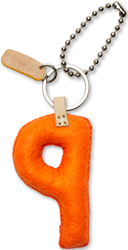 Consuela Bag Charm - Orange Felt Alphabet