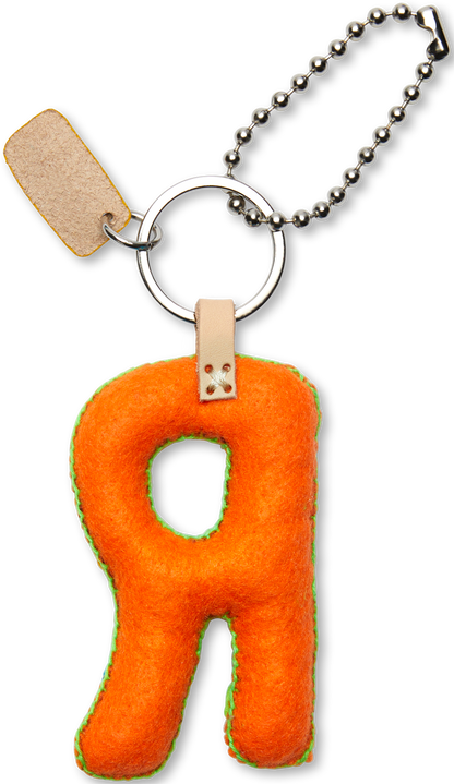Consuela Bag Charm - Orange Felt Alphabet