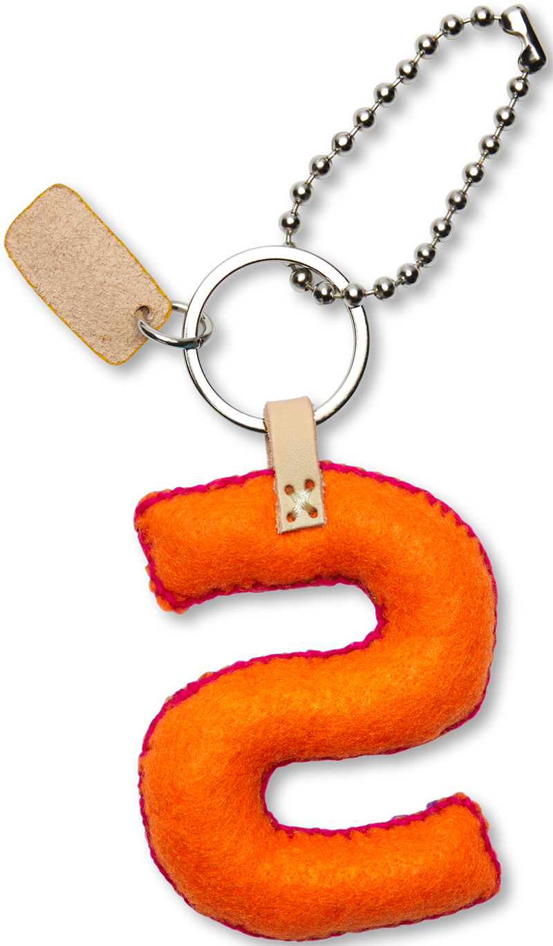 Consuela Bag Charm - Orange Felt Alphabet