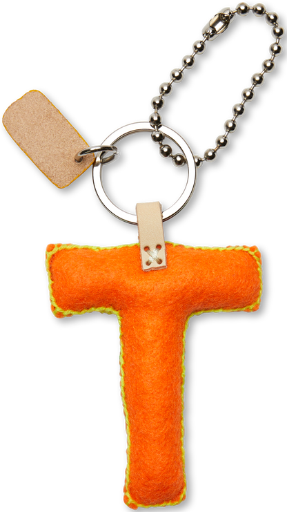 Consuela Bag Charm - Orange Felt Alphabet