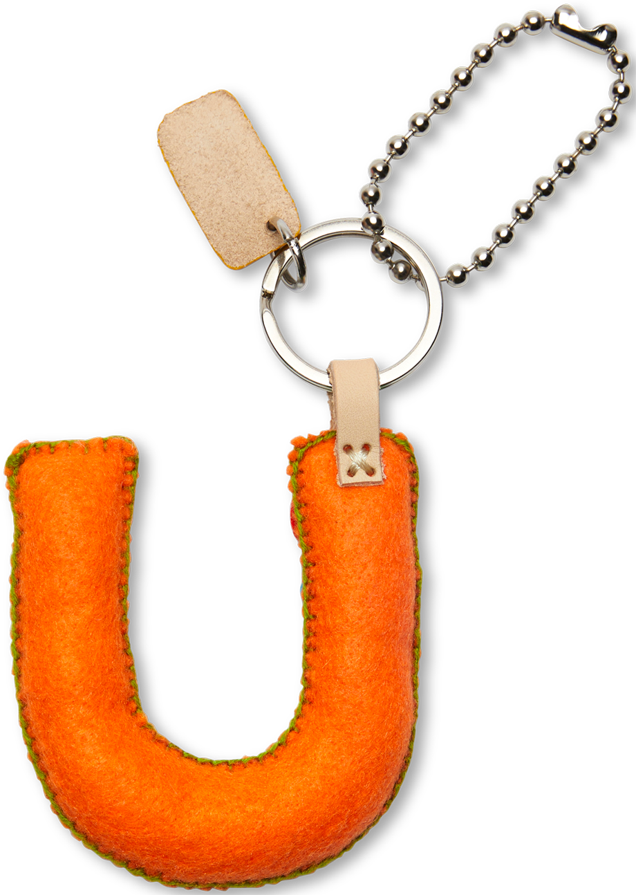 Consuela Bag Charm - Orange Felt Alphabet