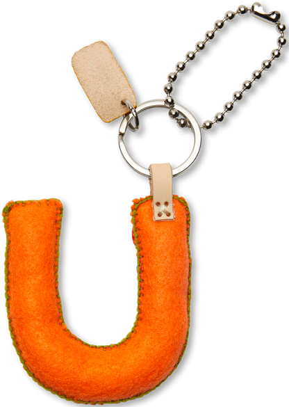 Consuela Bag Charm - Orange Felt Alphabet