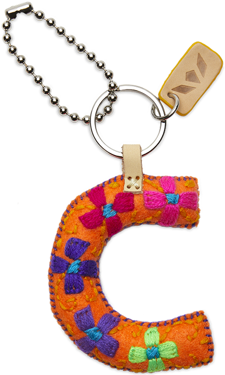 Consuela Bag Charm - Orange Felt Alphabet