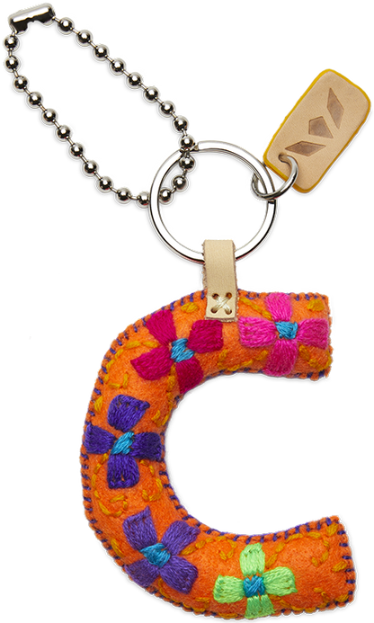 Consuela Bag Charm - Orange Felt Alphabet