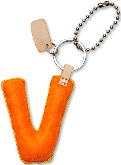 Consuela Bag Charm - Orange Felt Alphabet