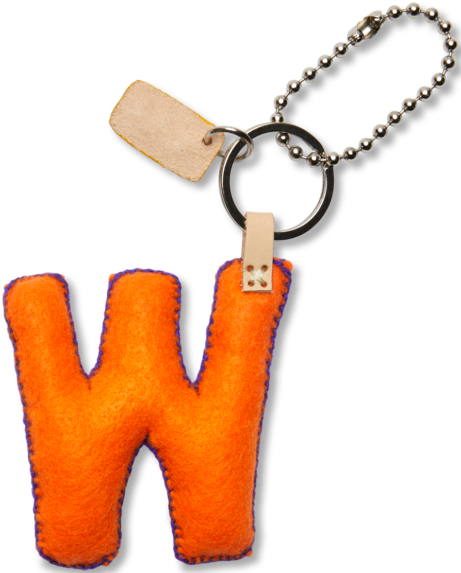 Consuela Bag Charm - Orange Felt Alphabet