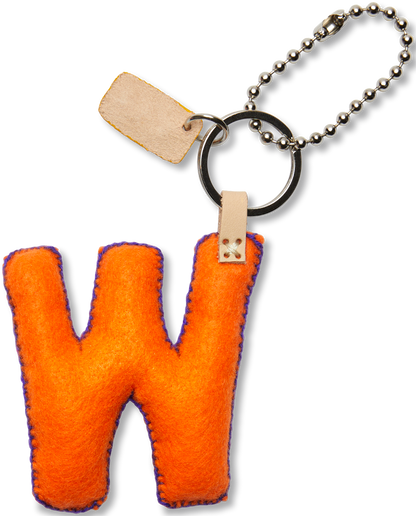 Consuela Bag Charm - Orange Felt Alphabet