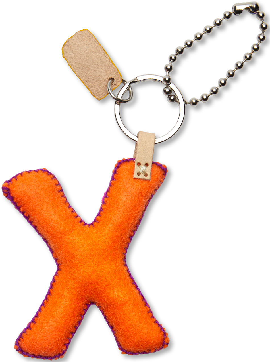 Consuela Bag Charm - Orange Felt Alphabet