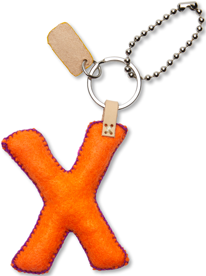 Consuela Bag Charm - Orange Felt Alphabet