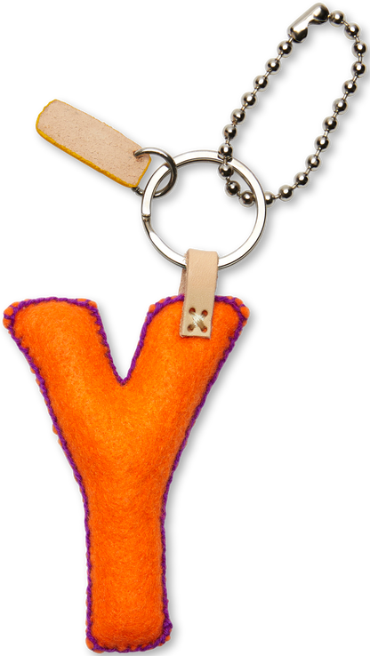 Consuela Bag Charm - Orange Felt Alphabet