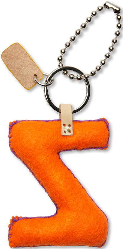 Consuela Bag Charm - Orange Felt Alphabet