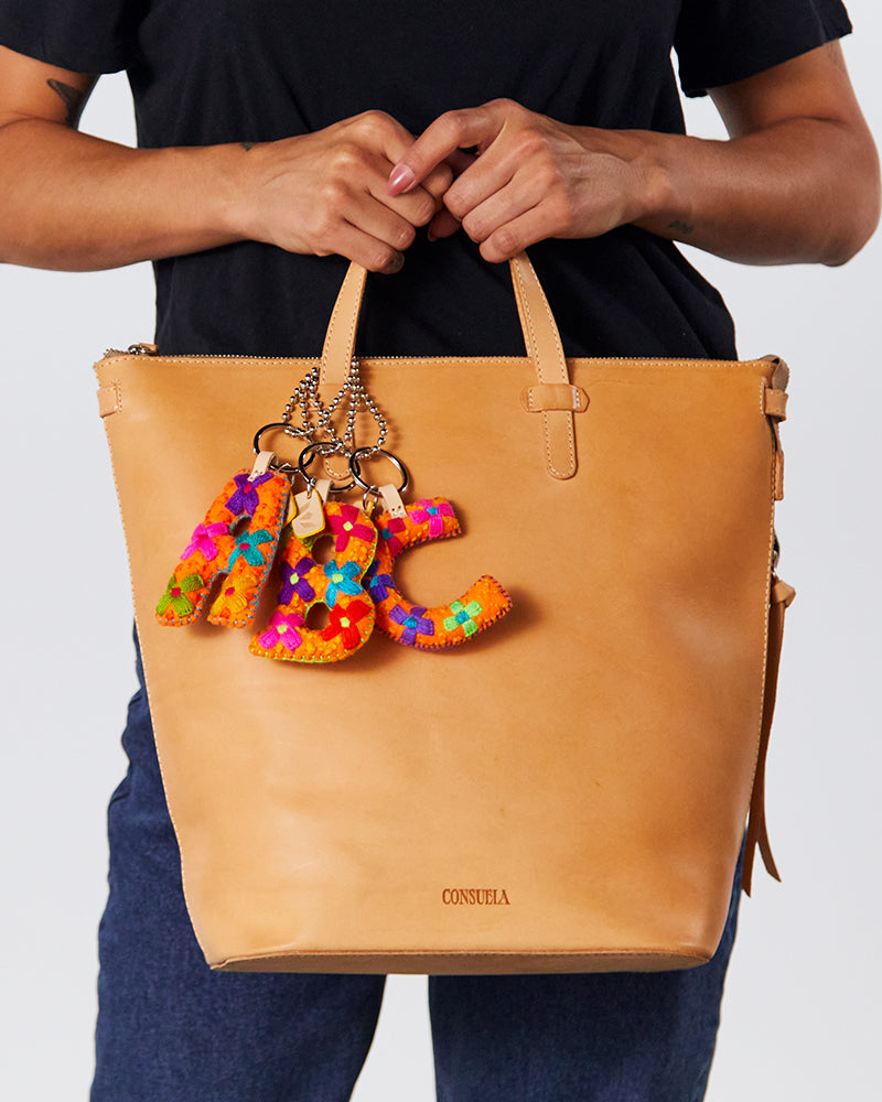 Consuela Bag Charm - Orange Felt Alphabet