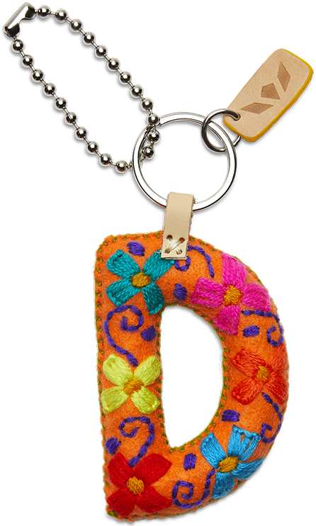Consuela Bag Charm - Orange Felt Alphabet