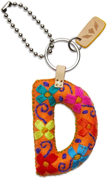 Consuela Bag Charm - Orange Felt Alphabet