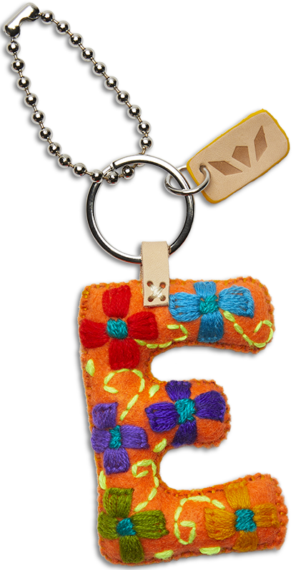 Consuela Bag Charm - Orange Felt Alphabet
