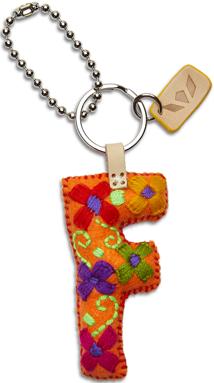 Consuela Bag Charm - Orange Felt Alphabet