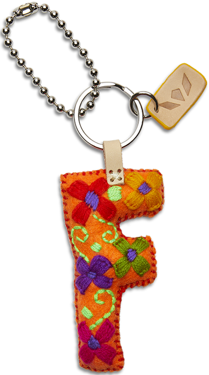 Consuela Bag Charm - Orange Felt Alphabet