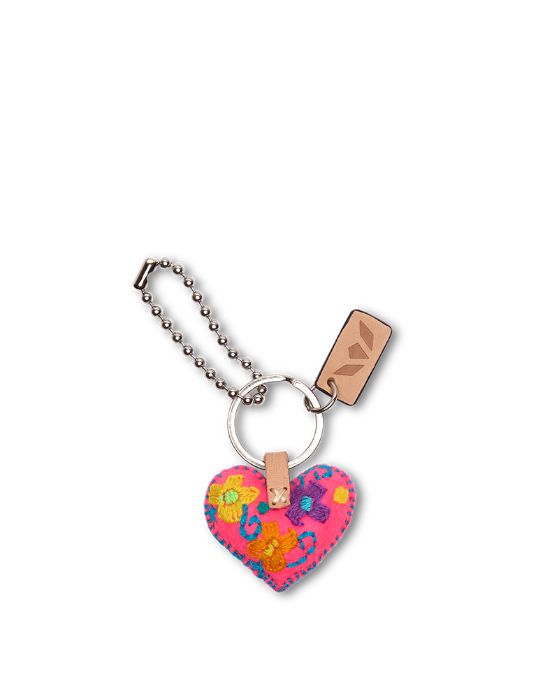 Consuela Bag Charm - Corazon Chico Pink