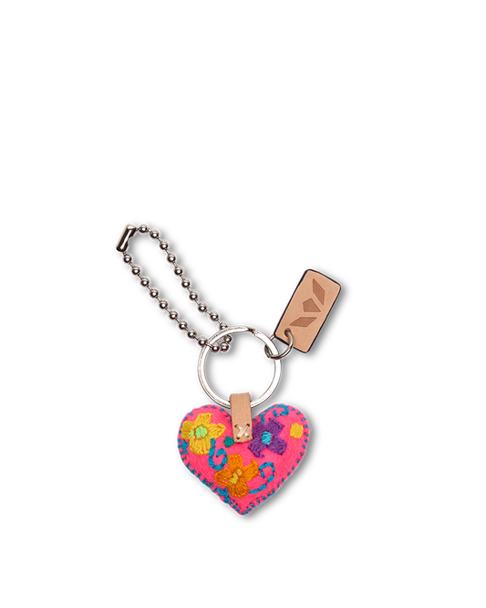 Consuela Bag Charm - Corazon Chico Pink