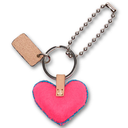 Consuela Bag Charm - Corazon Chico Pink