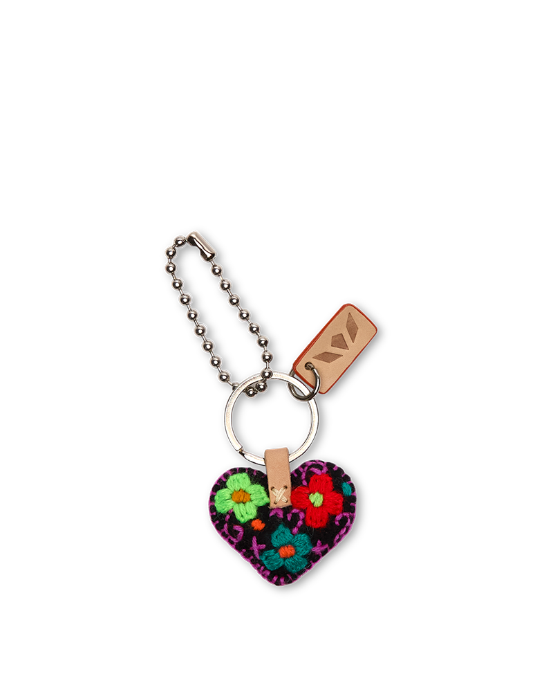 Consuela Bag Charm - Corazon Chico Black