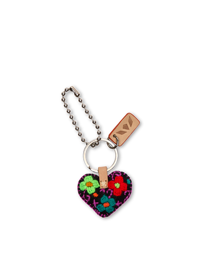 Consuela Bag Charm - Corazon Chico Black