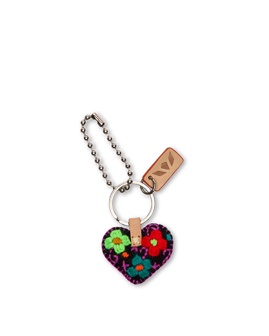 Consuela Bag Charm - Corazon Chico Black